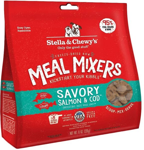 Stella and Chewy's Savory Salmon and Cod Meal Mixers Freeze-Dried Raw Dog Food Topper