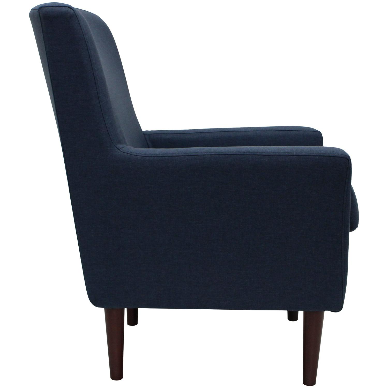 Mainstays Kinley Lounge Arm Chair， Navy Polyester Fabric