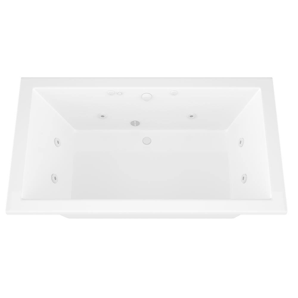 Universal Tubs Sapphire 6 ft. Rectangular Drop-in Whirlpool Bathtub in White HD4272VNCWL