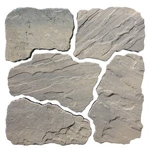 Natural Impressions 18 in. x 18 in. x 1.75 in. Foot Notes CharcoalTan Patio Step Stone (75-Piece Pallet) 12051060