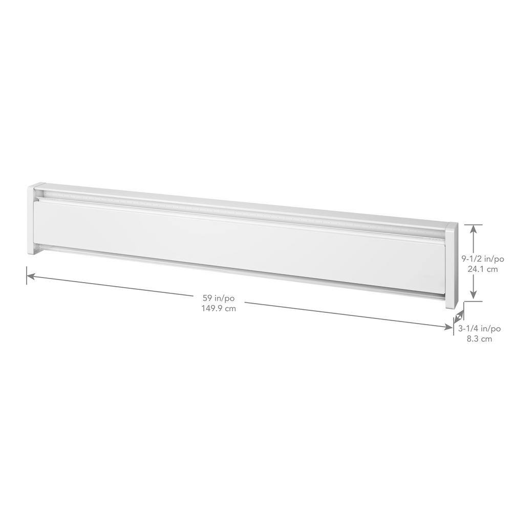 Cadet 59 in. 120-volt 1000-watt SoftHeat Hydronic Electric Baseboard Heater in White EBHN1000-1W