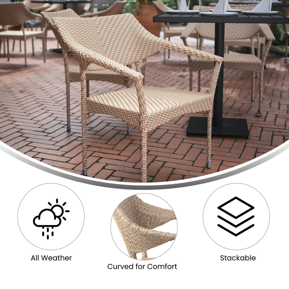 Natural Patio Stack Chair   Transitional   Outdoor Lounge Chairs   by PARMA HOME  Houzz