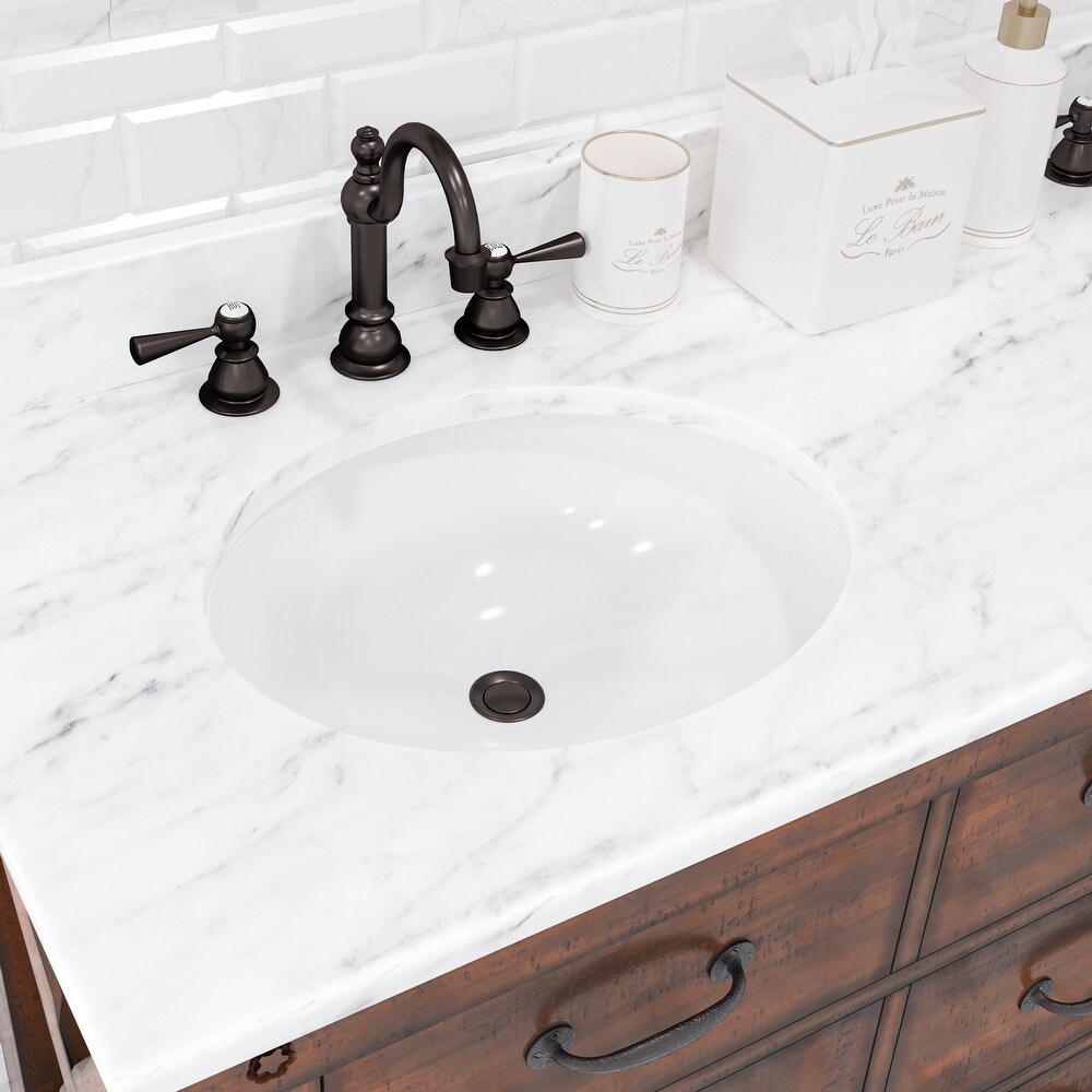 Aberdeen Carrara Marble Countertop Vanity in with Mirror and Faucet