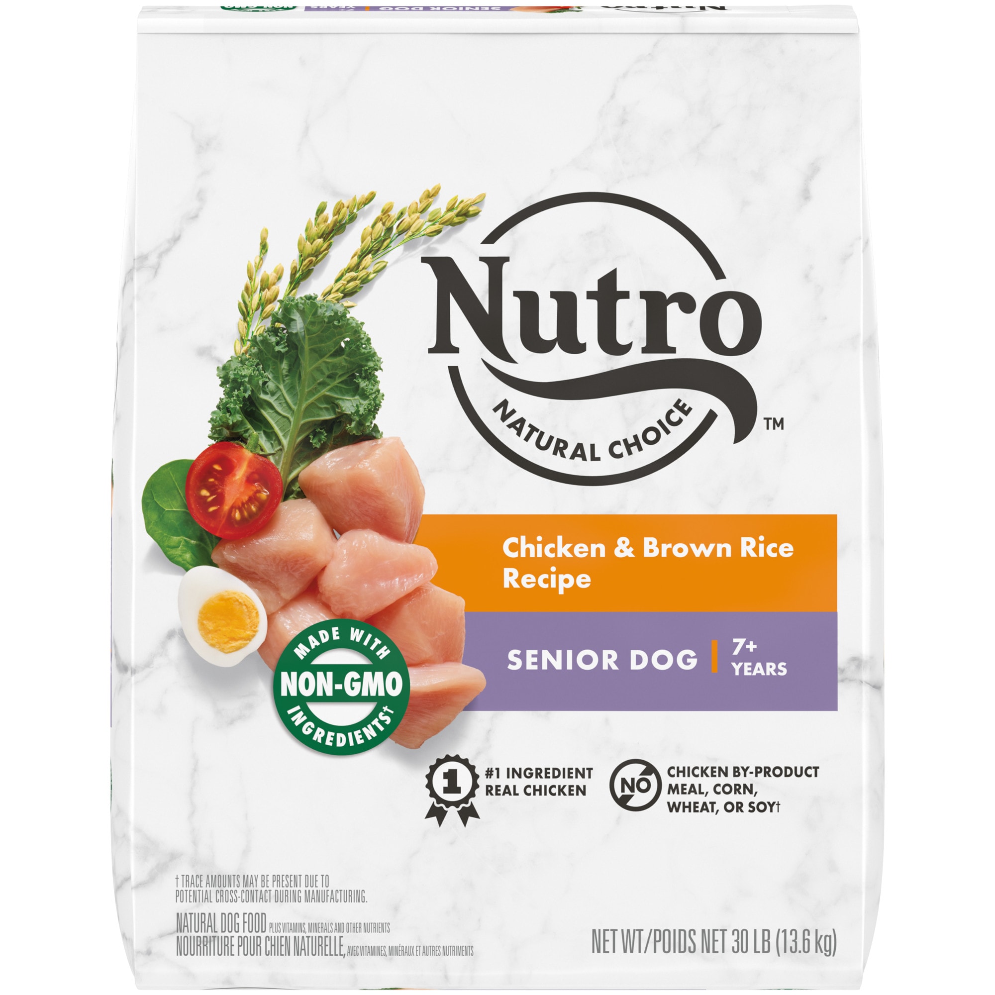 Nutro Natural Choice Chicken  Brown Rice Recipe Senior Dry Dog Food， 30 lbs.