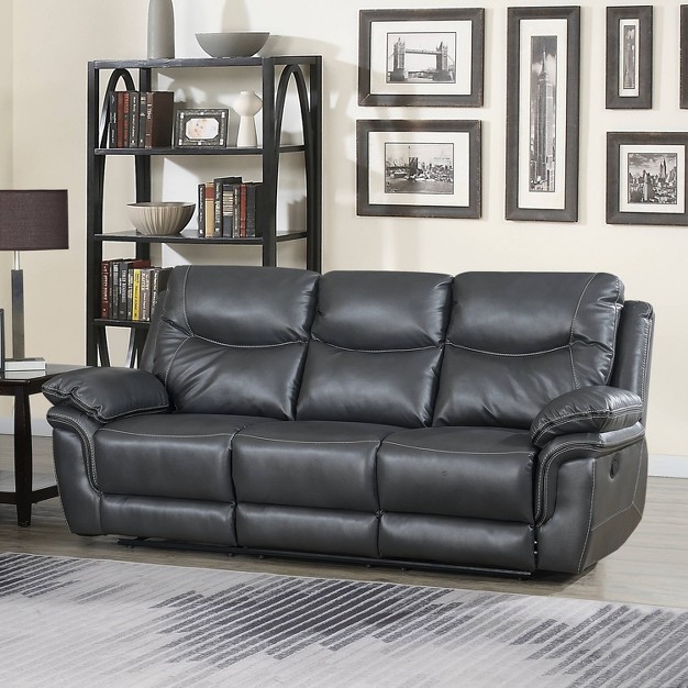 Isabella Upholstered Recliner Sofa Steve Silver Co