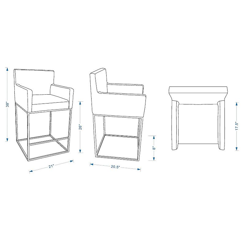 MANHATTAN COMFORT Ambassador Counter Stool 2-piece Set