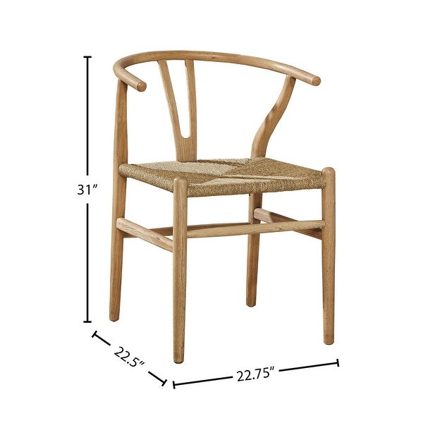 Wish-bone Mid-Century Modern Steam Bent Oak Side Dining Chair