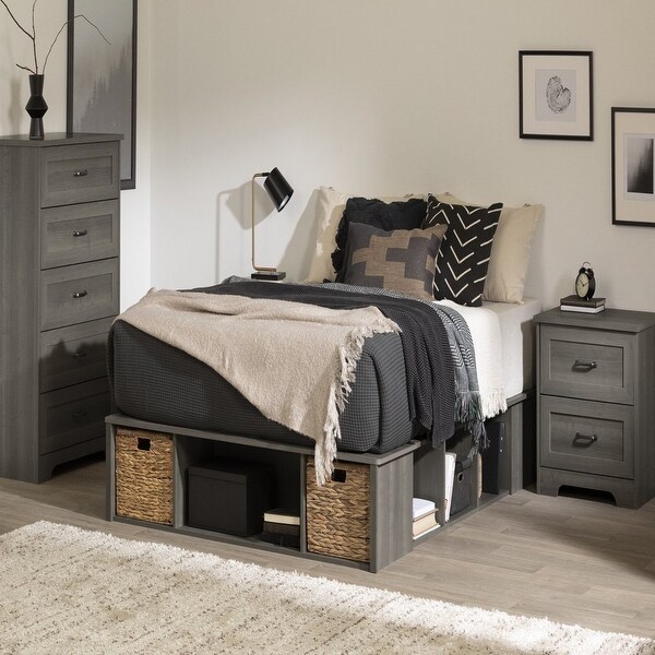 Prairie 2-Drawer Nightstand Gray - - 38045617