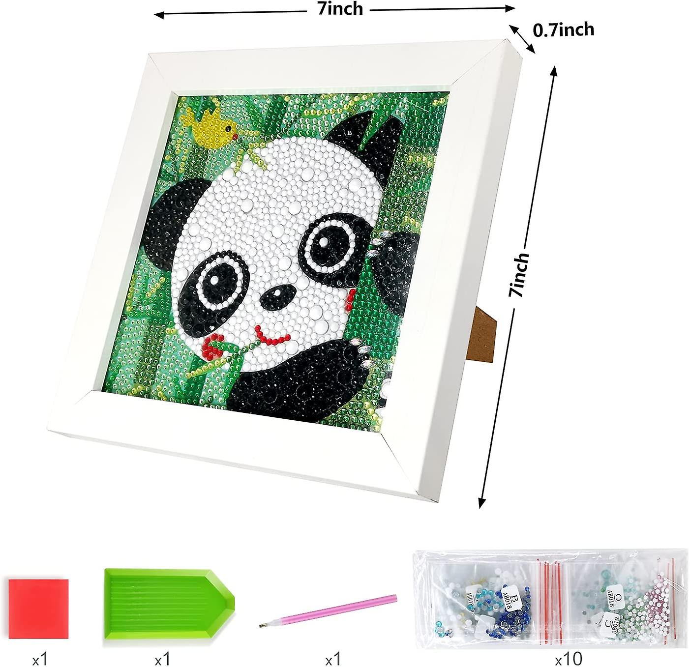 Diamond Painting For Kids With Wooden Frame， Arts And Crafts For Kids， Girls and Boys， Easy Craft Kits Art Set， Diamond Painting Kit With Frame For Begi