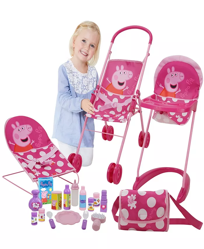 Peppa Pig Pink White Dots Doll Sleep N' Play Set