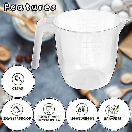 2pcs 150ml Plastic Measuring Cup， Transparent Scale Display， Transparent Cup Inverted Pot Measuring