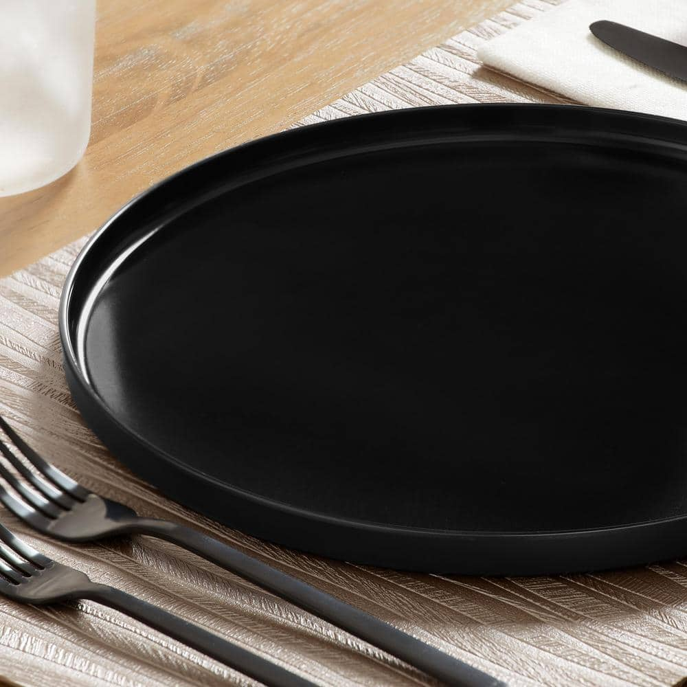 Home Decorators Collection Trenblay Coupe Melamine Dinner Plates in Charcoal Black (Set of 6) TPL1105MDBLK