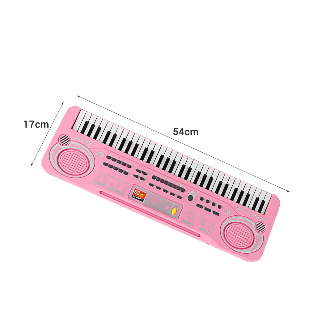 Abody 61 Keys Digital Electronic Keyboard Kids Electric Piano for Girls and Boys， Ages 4-8， 9-12， 13-19 with Microphone