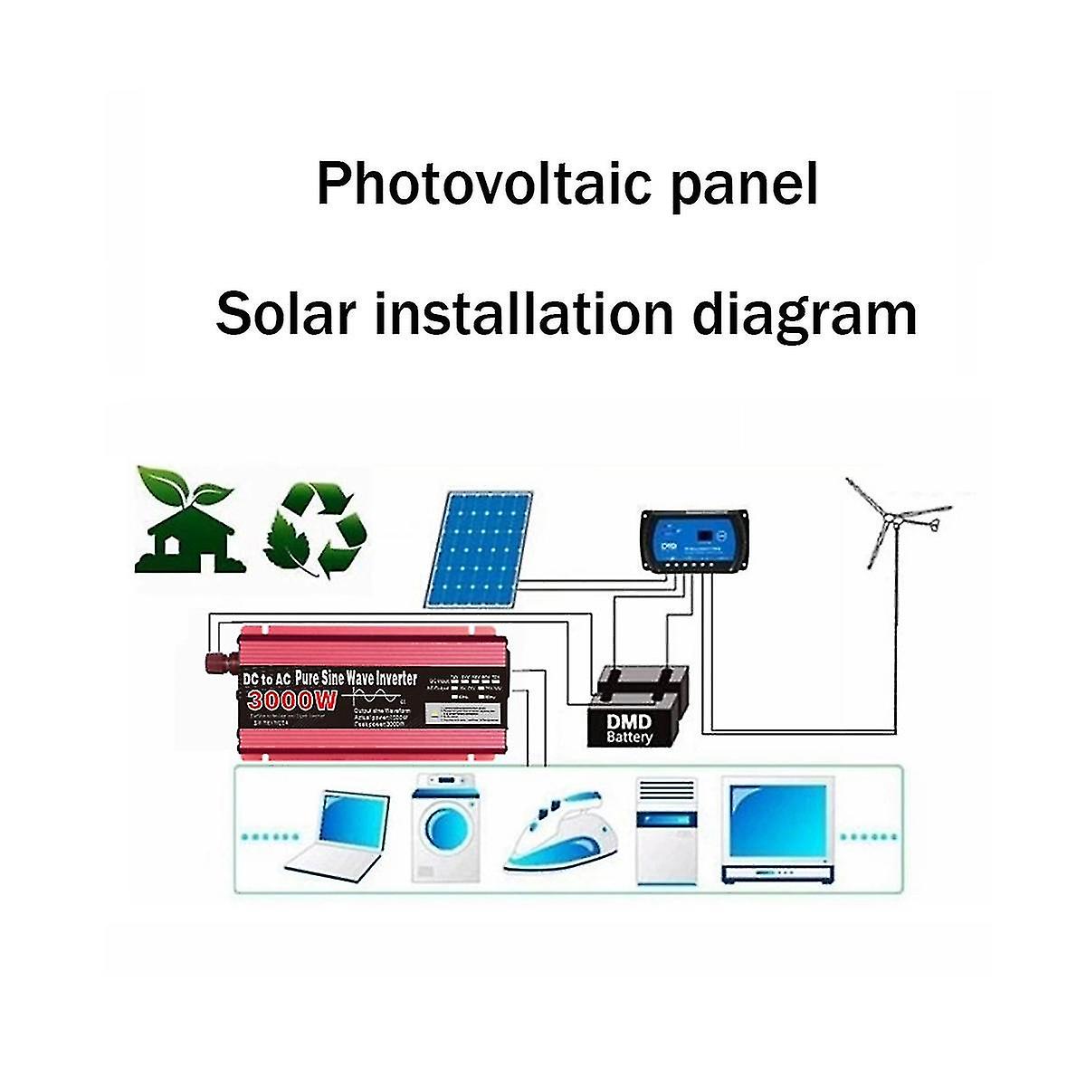 Pure Sine Wave Inverter Photovoltaic 24v To Ac 220v 2200w Transformer Power Converter Solar Inverte