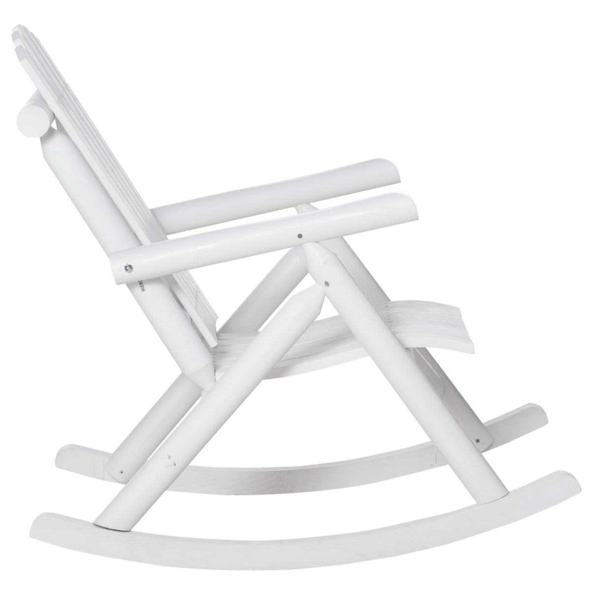 Carevas Wooden Rustic Rocking Chair Indoor Outdoor Adirondack Rocker for Patio, White