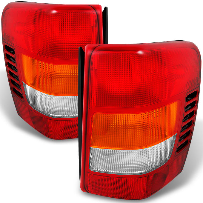 Fit 99-04 Jeep Grand Cherokee Red Amber Tail Lights L + R Replacement