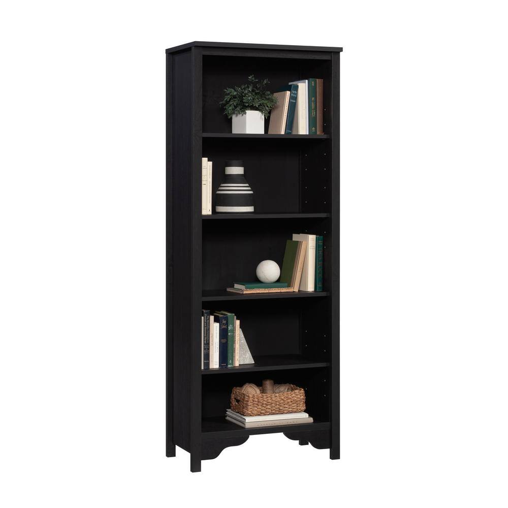 SAUDER Dawson Trail 69.016 in. Raven Oak 5 Shelf Accent Bookcase with Adjustable Shelves 427418