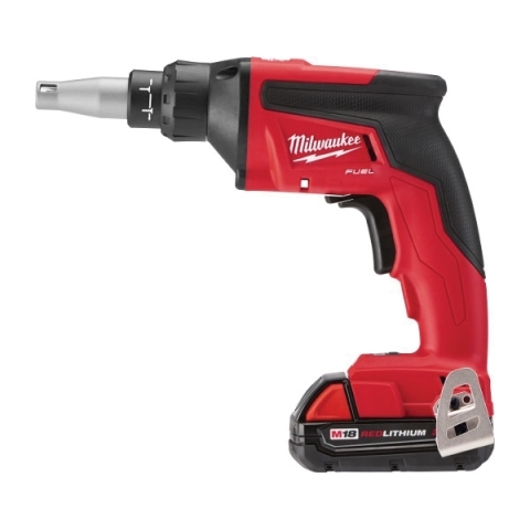 Milwaukee M18 FUEL 2866-22CT Drywall Screw Gun Compact Kit， Kit， 18 V Battery， 2 Ah， 1/4 in Chuck， Keyless Chuck