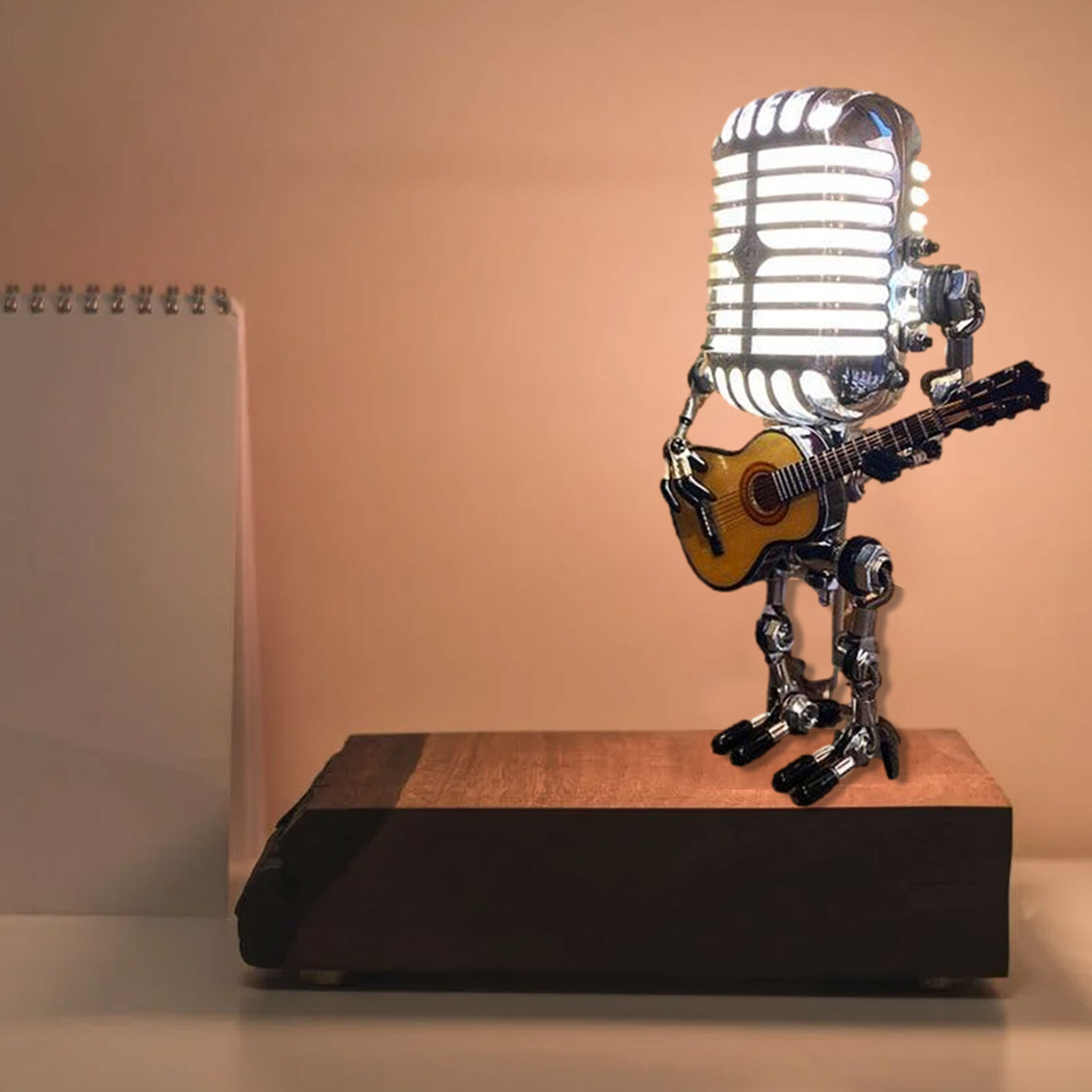 Vintage Metal Microphone Robot Desk Lamp