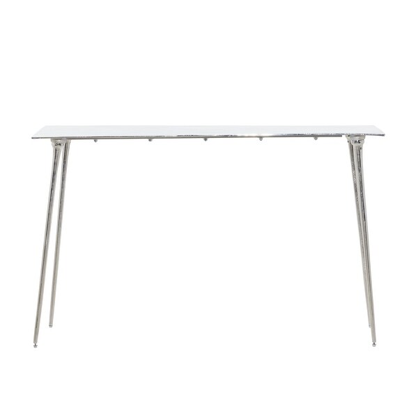 Aluminum Glam Console Table - 28 x 50 x 31