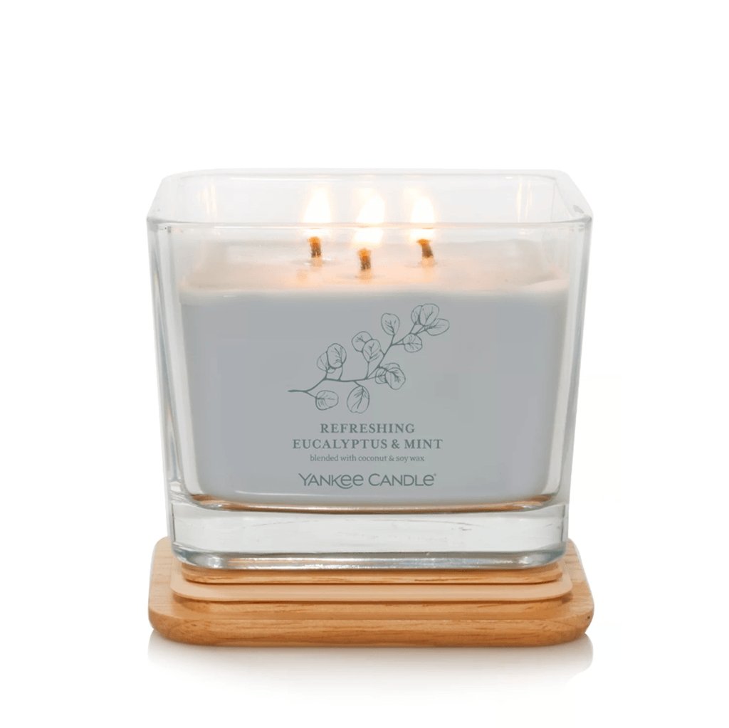 Yankee Candle  Well Living Collection - Medium Square Candle in Refreshing Eucalyptus & Mint