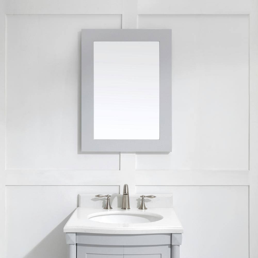 Home Decorators Collection Parkcrest 22.00 in. W x 30.00 in. H Framed Rectangular Bathroom Vanity Mirror in Dove Grey Parkcrest MR