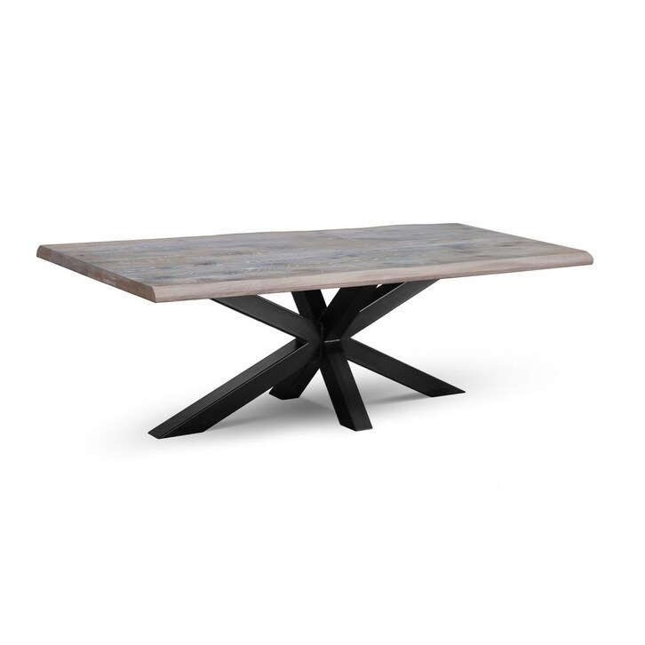 ADLER B Solid Wood Dining Table   Rustic Oak/Black