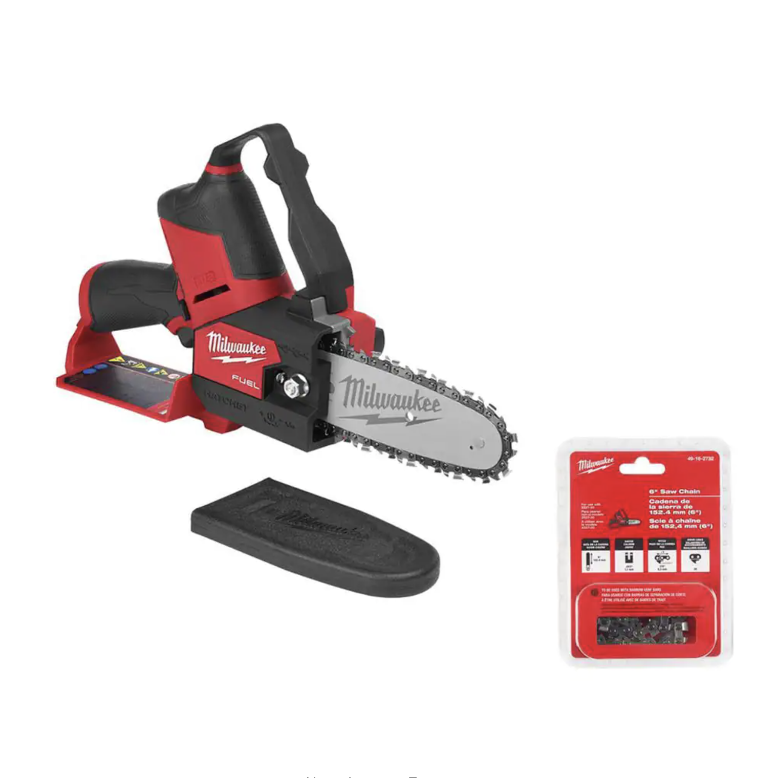 Milwaukee M12 FUEL 12-Volt Lithium-Ion Brushless Cordless 6 in. HATCHET Chainsaw (Tool-Only) with Extra 6 in. Chain (2527-20-49-16-2732)