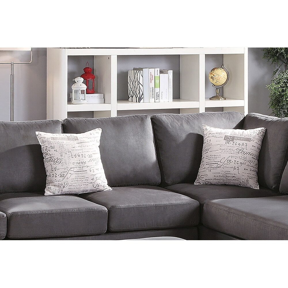 3 Piece Microfiber Sectional Sofa Set