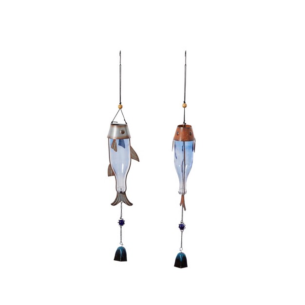 Coastal Fish Windchimes Blue copper Olivia amp May