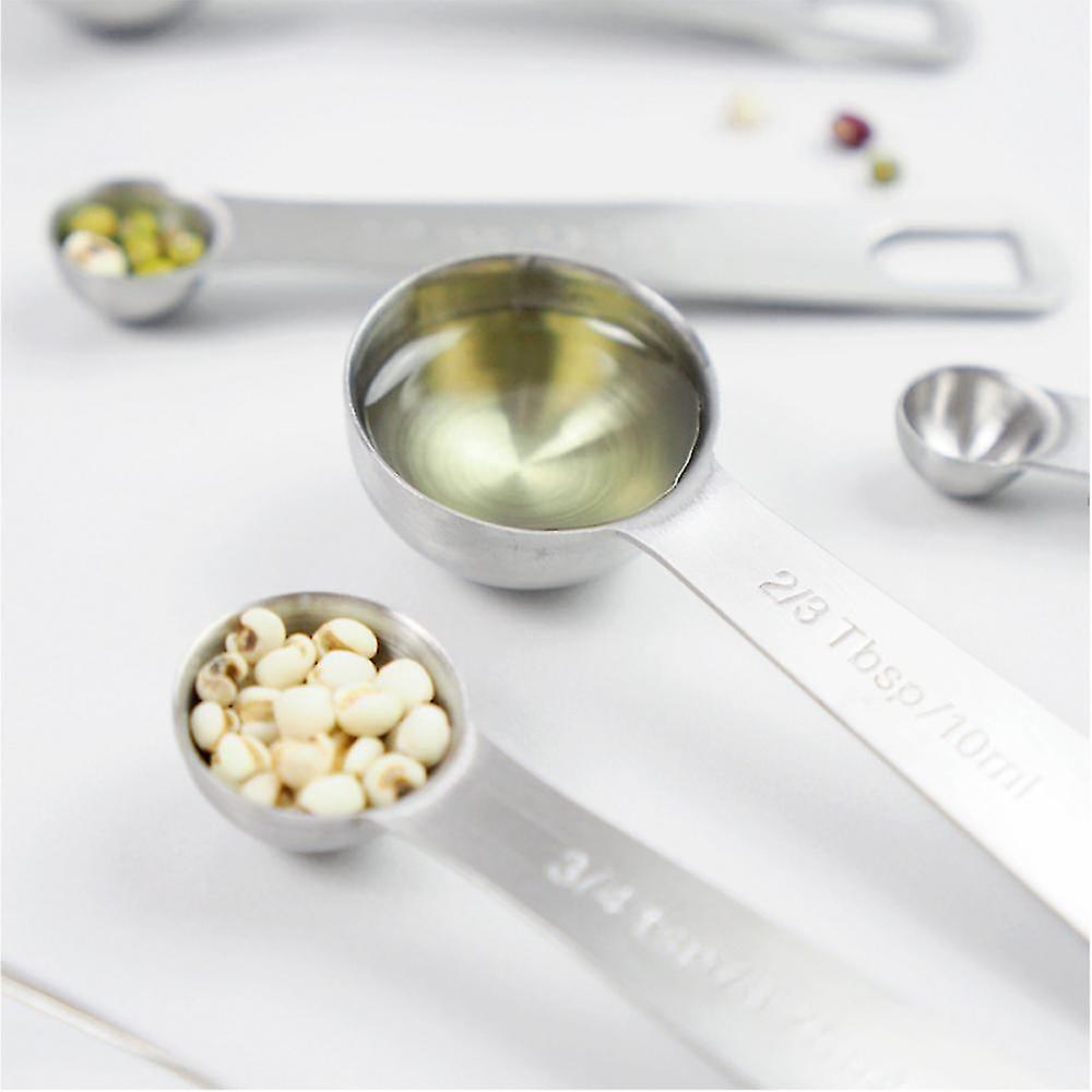 Measuring Spoons Set Of 7 With Engraved Marking Ruler Compatible With Measuring