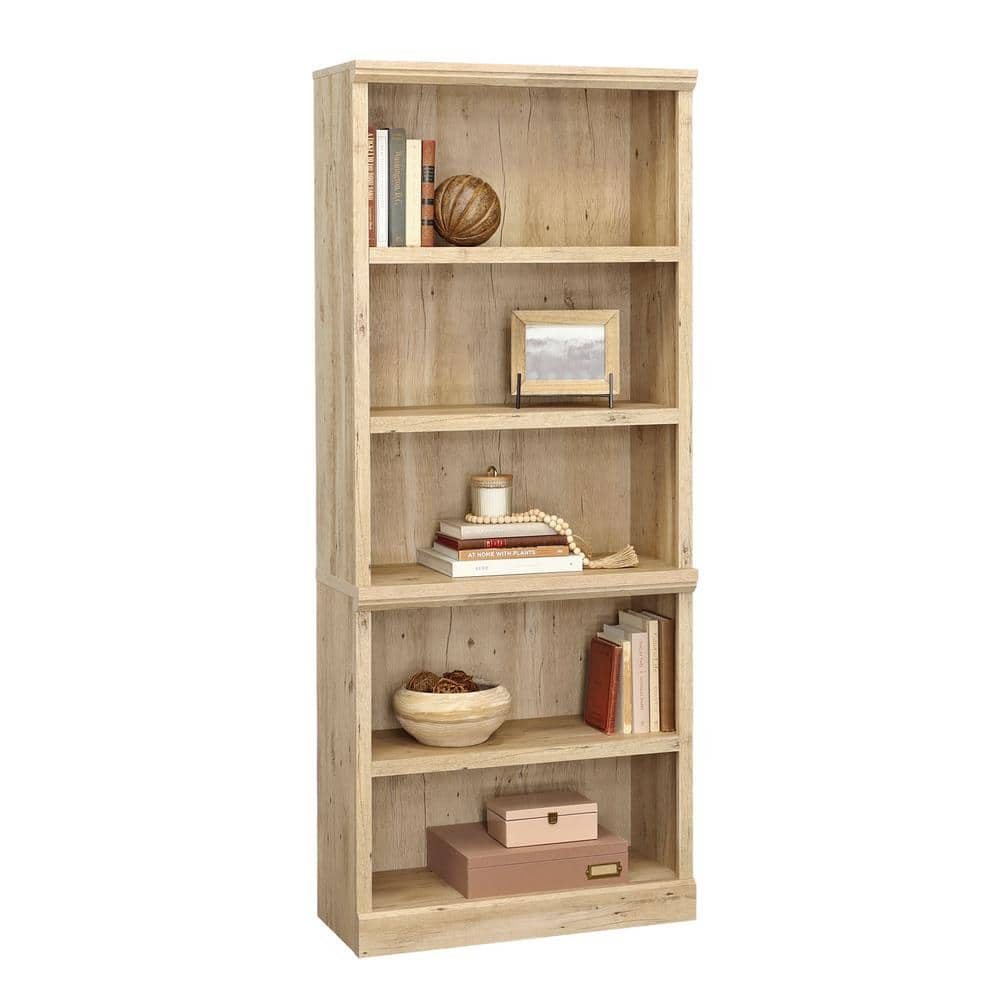 SAUDER Aspen Post 29.291 in. Wide Prime Oak 5-Shelf Standard Bookcase 433963