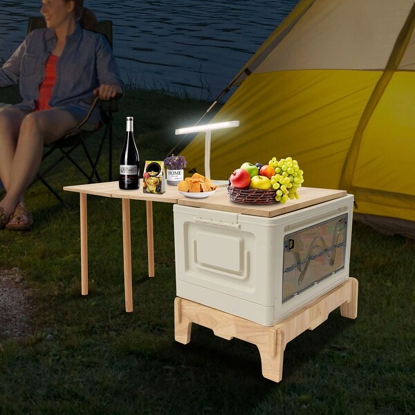 Folding Camping Table with Camp Storage Box and LED