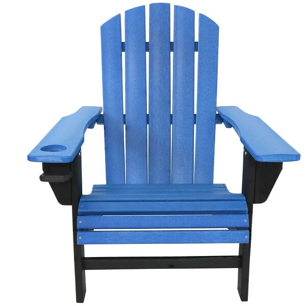 Sunnydaze AllWeather Outdoor Adirondack Chair with Drink Holder