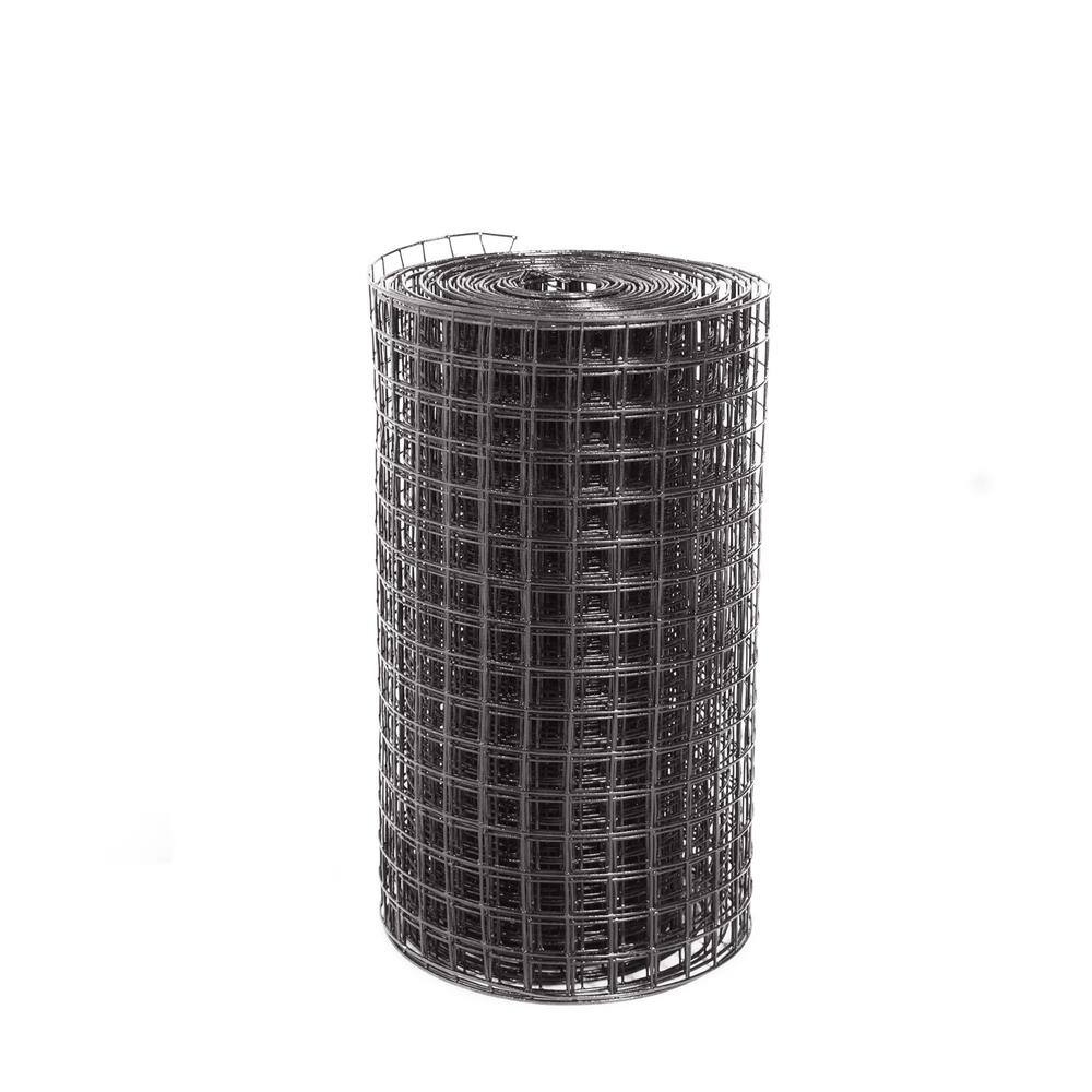 Fencer Wire 4 ft. x 50 ft. 16-Gauge Black PVC Coated Welded Wire Mesh Size 1.5 in. x 1.5 in. WV16-B4X50M1H1H