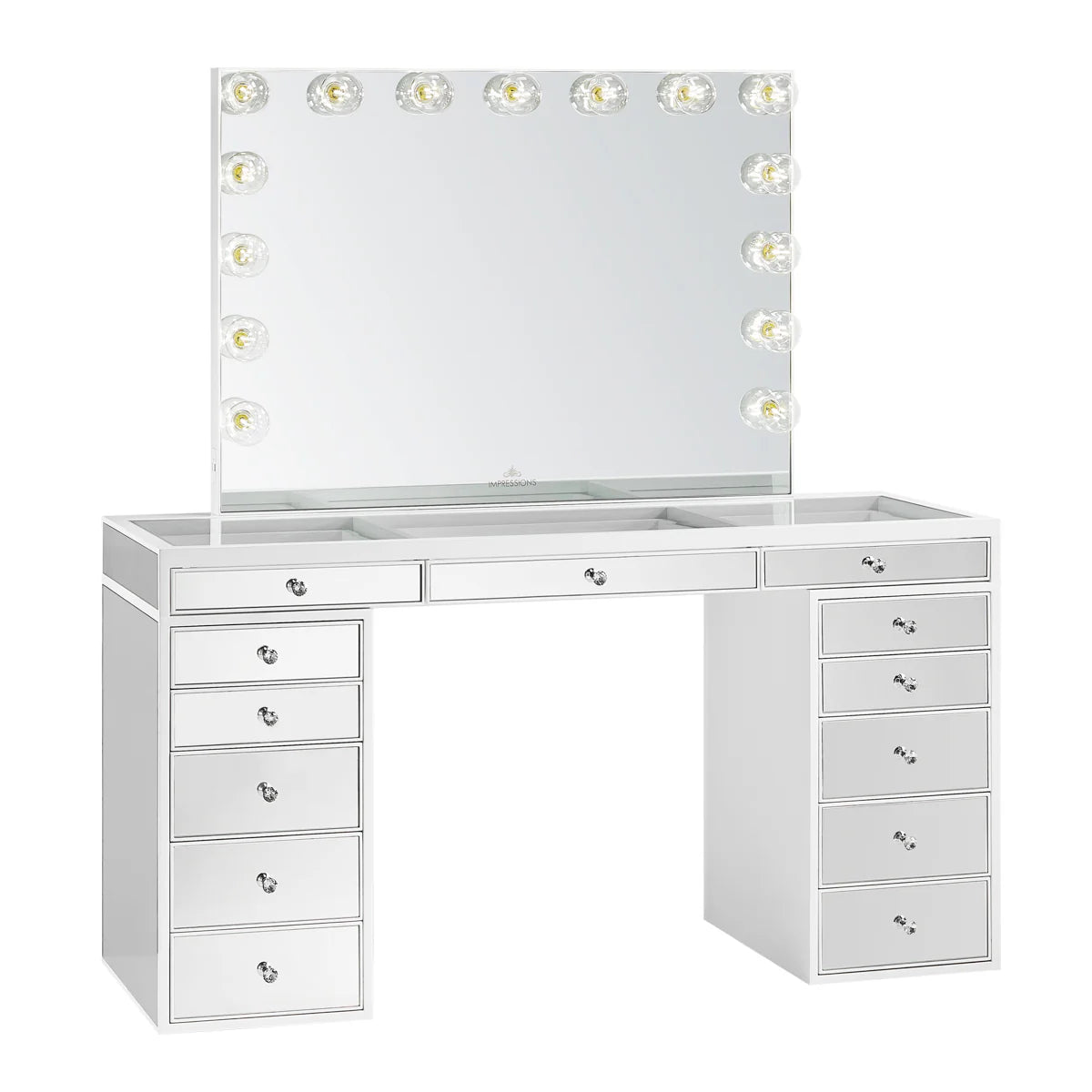 IVFT-MIRPSLAY-WHT-N | SlayStation® Pro Premium Mirrored Vanity Table