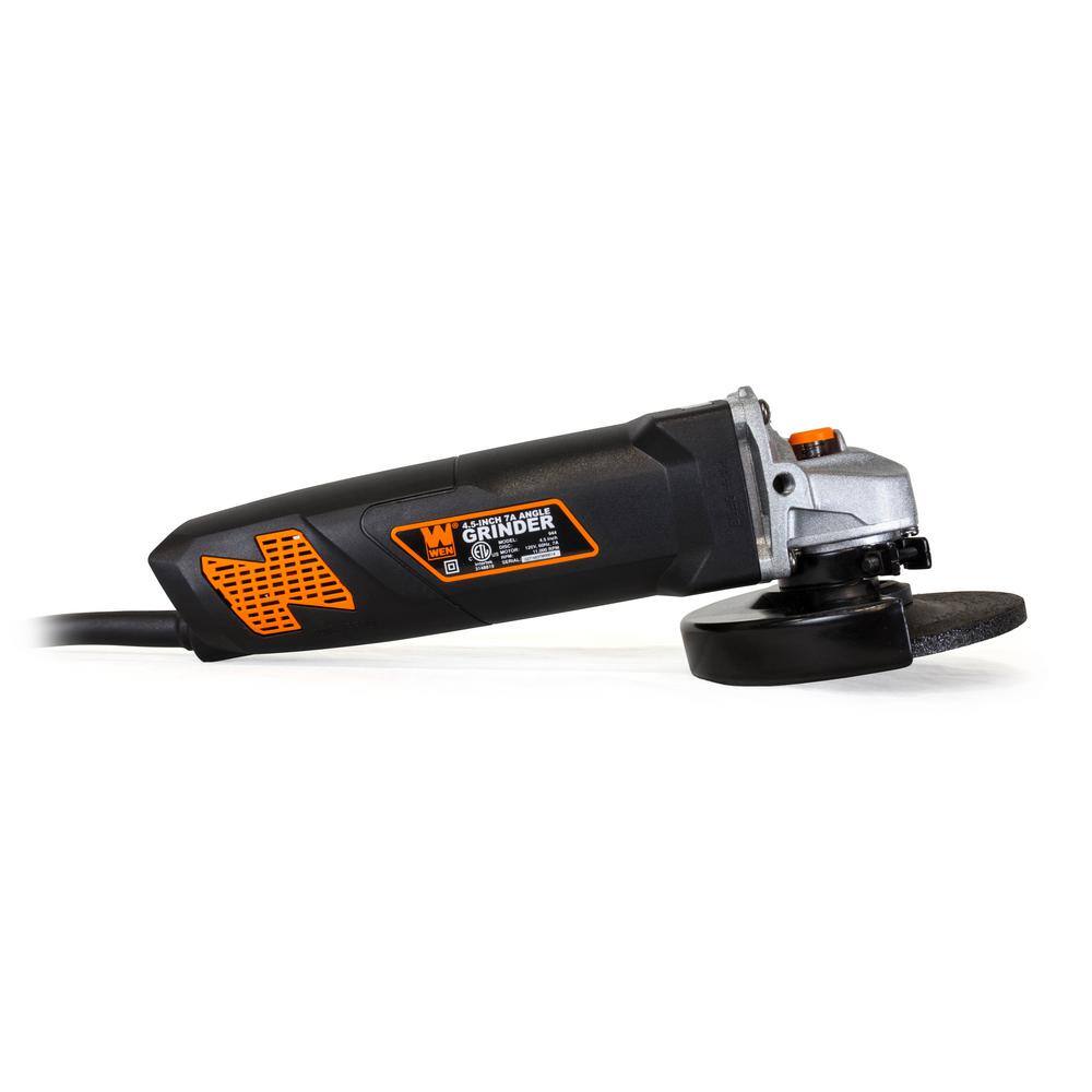 WEN 7 Amp Corded 4-12 in. Angle Grinder 944