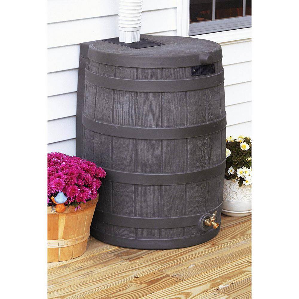 Good Ideas 50 Gal. Rain Wizard Plastic Rain Barrel Water Oak (20-Pack) 20 x RW50-OAK