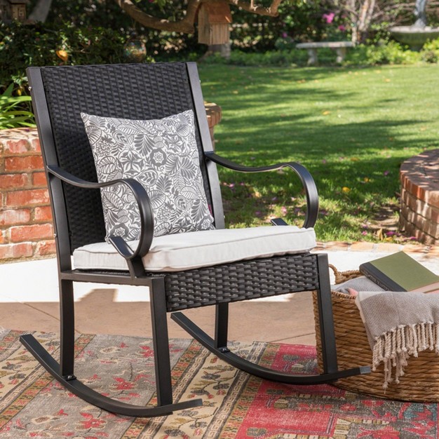 Harmony Wicker Patio Rocking Chair Christopher Knight Home