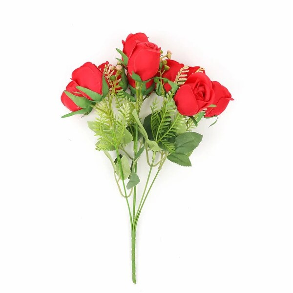 3 Silk Rose Bud Bouquets 13 Inch Artificial Flower