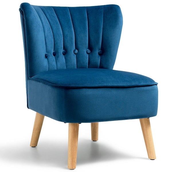 GZMR Armless Accent Chair Tufted Velvet Leisure Chair