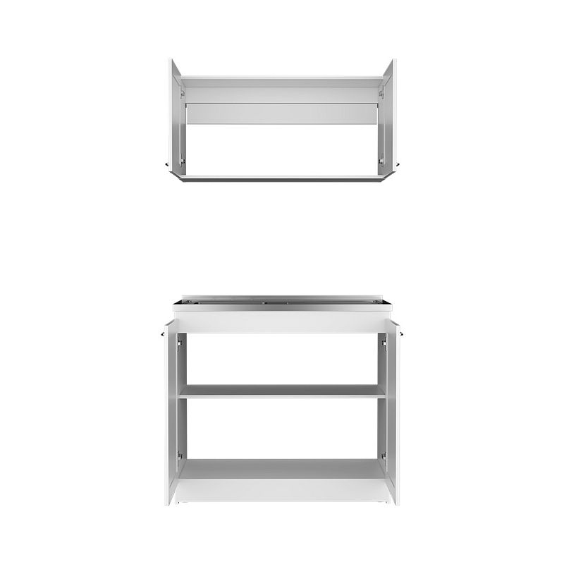 DEPOT E-SHOP Agate Cabinet， Two Parts Set， White