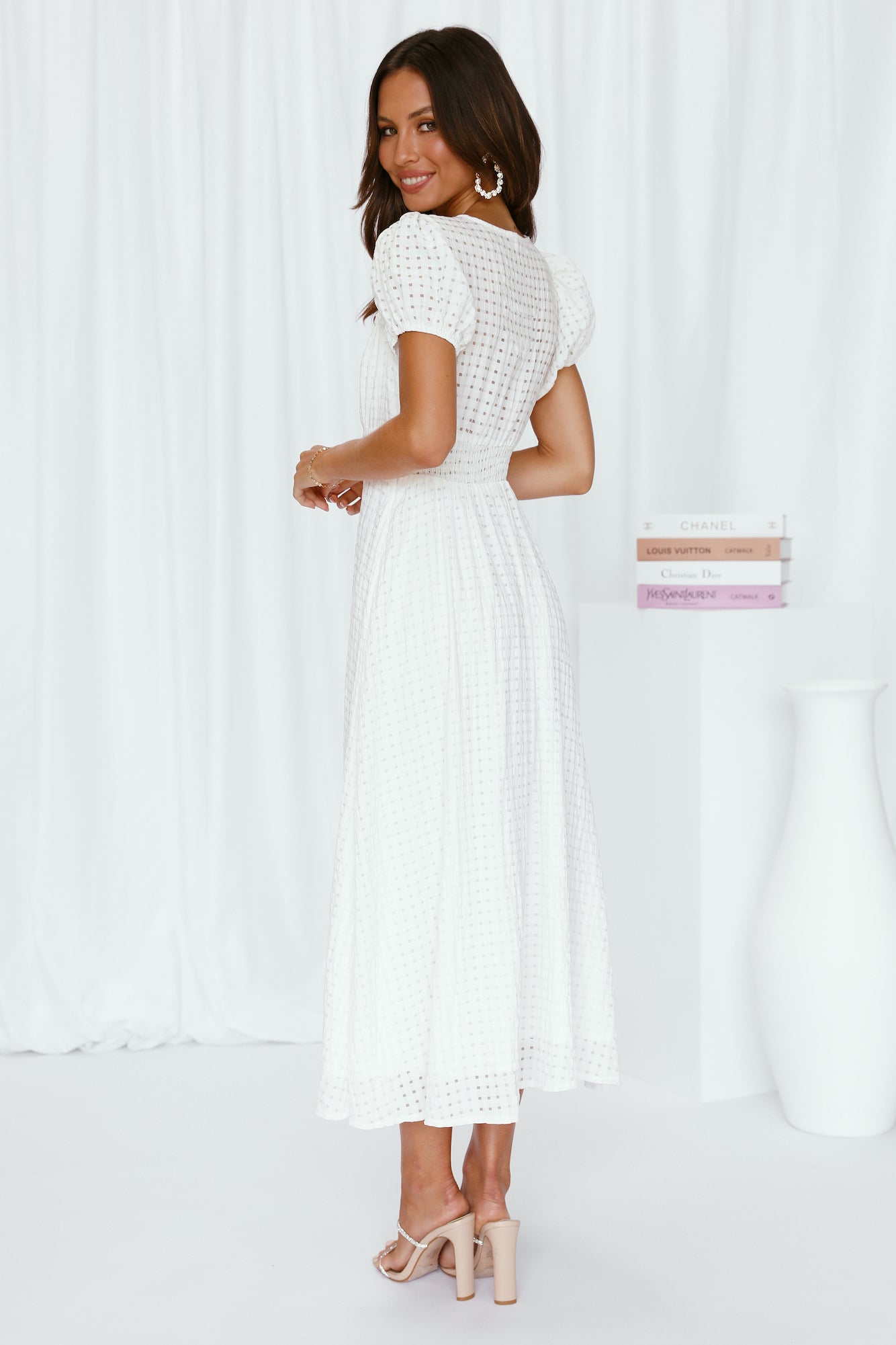 With Peace Midi Dress White