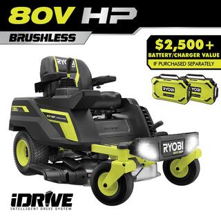 RYOBI 80V HP Brushless 30 in. Battery Electric Cordless Zero Turn Riding Mower with (2) 80V 10 Ah Batteries and Charger RYRM8010