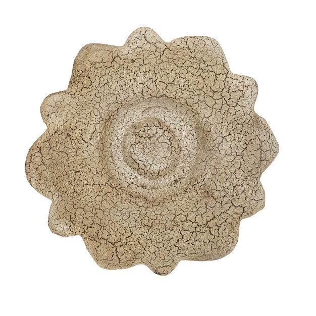 Flower Trinket Tray White Paper Mache By Foreside Home amp Garden