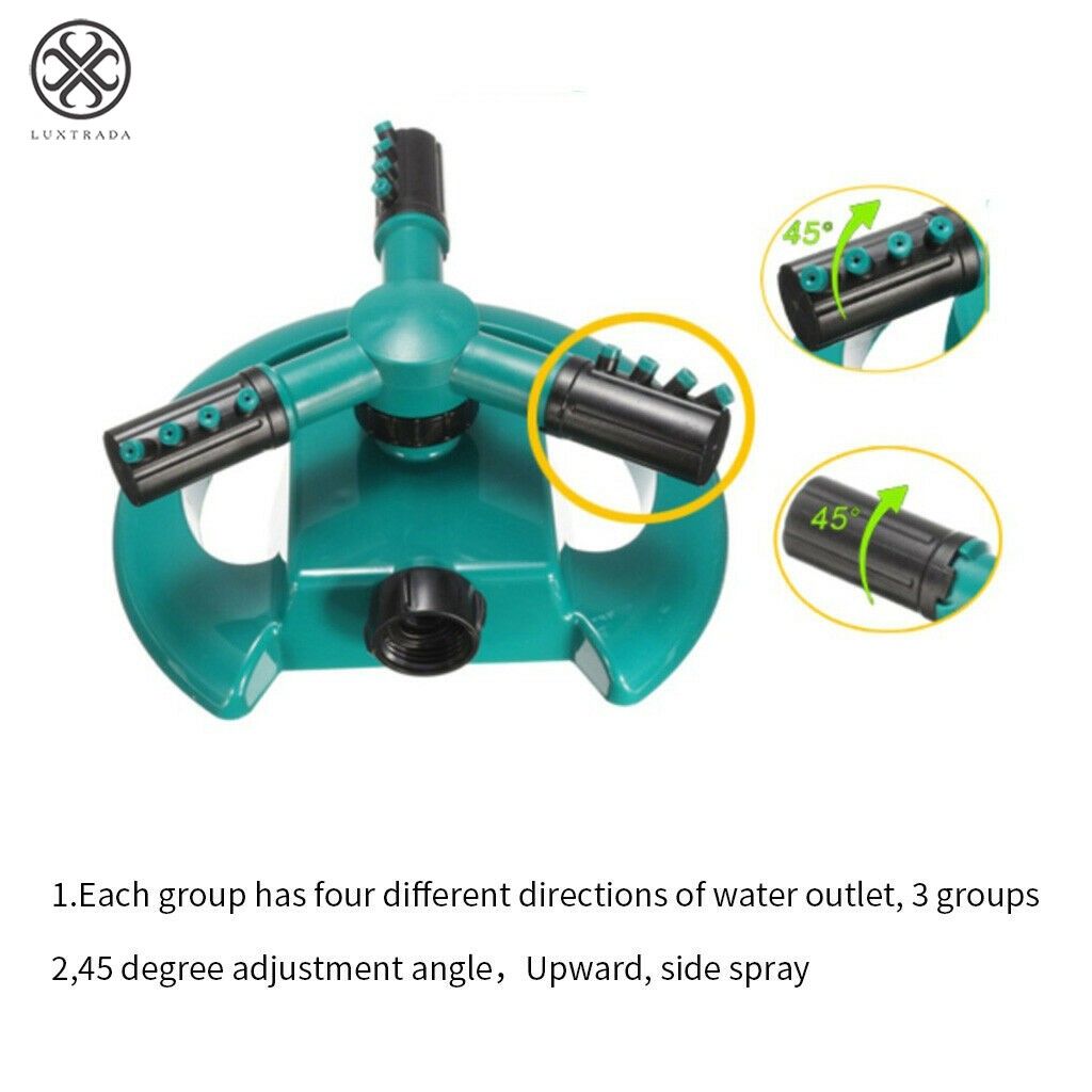 Luxtrada Sprinkler Lawn Watering Rotating System Water Hose Spray Grass Yard Care Garden