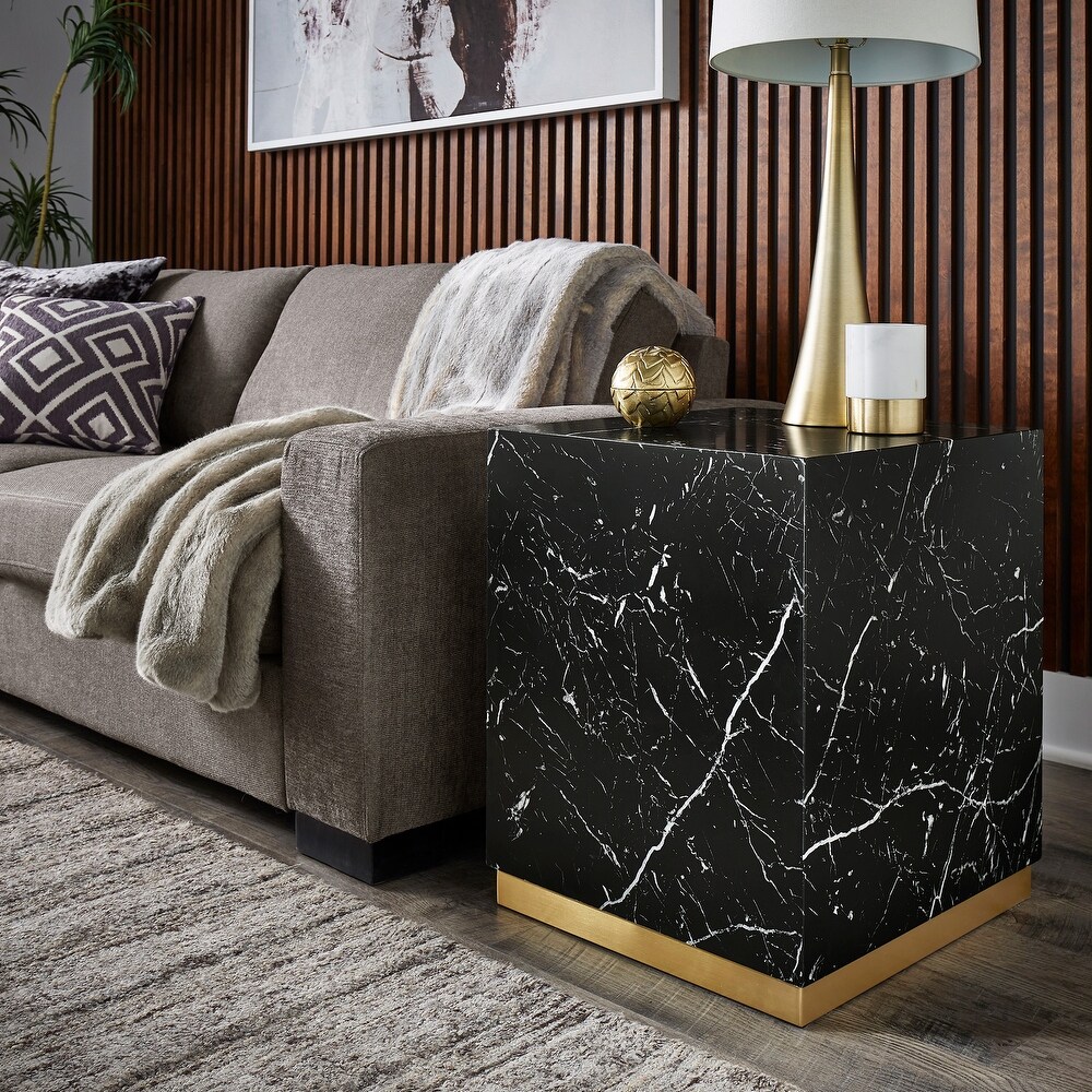 Darcy Faux Marble Square End Table by iNSPIRE Q Bold