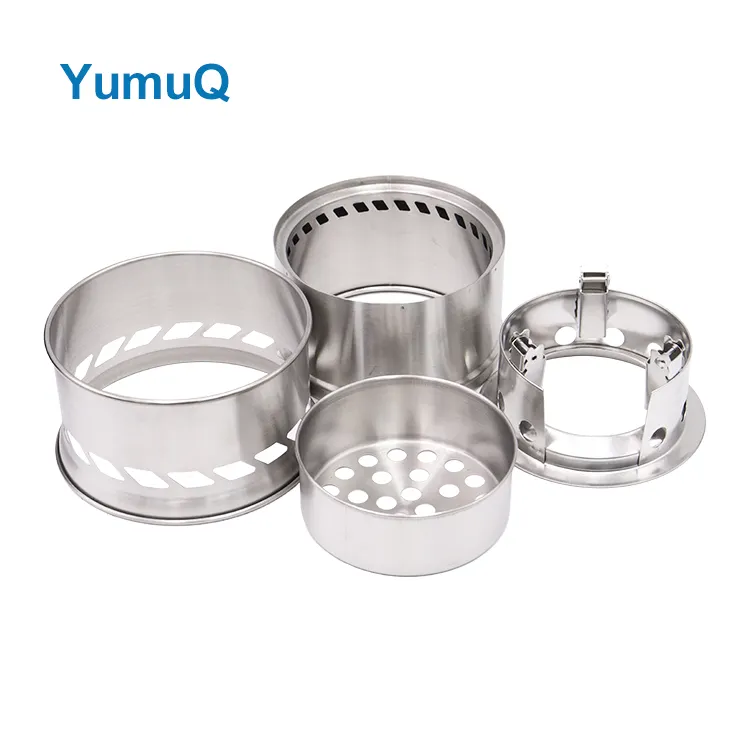 YumuQ 20.5cm Stainless Steel Hot Selling Foldable Portable Wood Burning Camping Stove For Outdoor Picnic Hiking