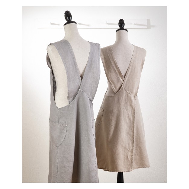 Two Pocket Front Crossback Linen Cooking Apron Saro Lifestyle