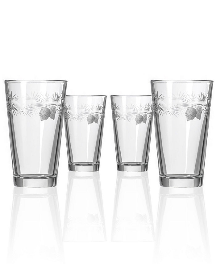 Rolf Glass Icy Pine Pint Glass 16Oz - Set Of 4 Glasses